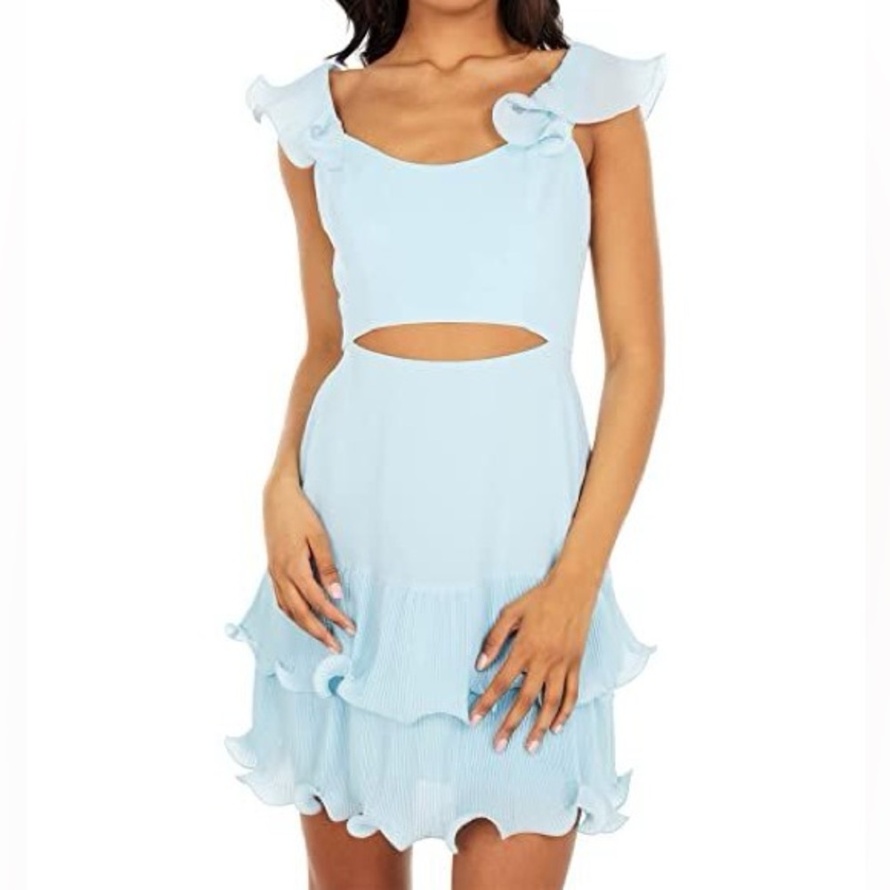 NWT BCBGMaxAzria Chiffon Cut Out Mini Dress Size 4